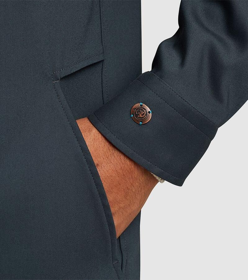 CAST IRON Heren Overshirts Long Sleeve Shirt Overshirt Regular Fit Blauw