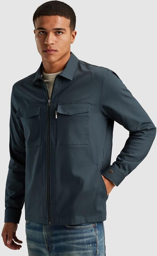 CAST IRON Heren Overshirts Long Sleeve Shirt Overshirt Regular Fit Blauw - Foto 3