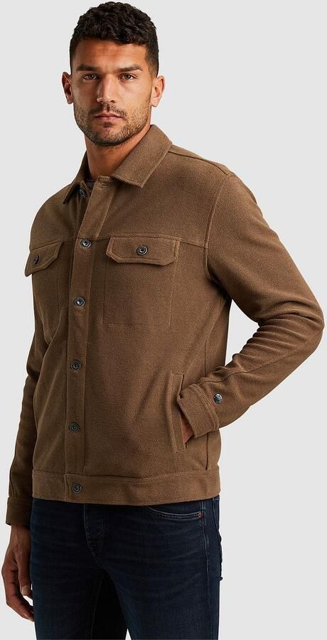 Cast Iron Overshirt Twill Jersey Bruin - Foto 4