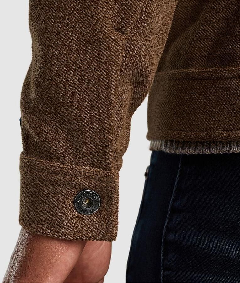 Cast Iron Overshirt Twill Jersey Bruin - Foto 3