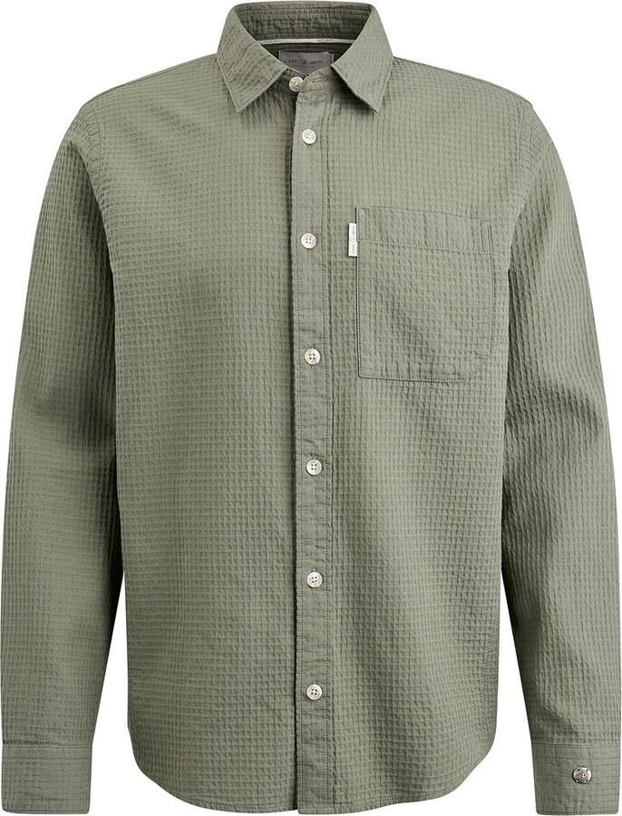 CAST IRON Heren Overhemden Long Sleeve Shirt Square Structure Regular Fit Groen - Foto 6