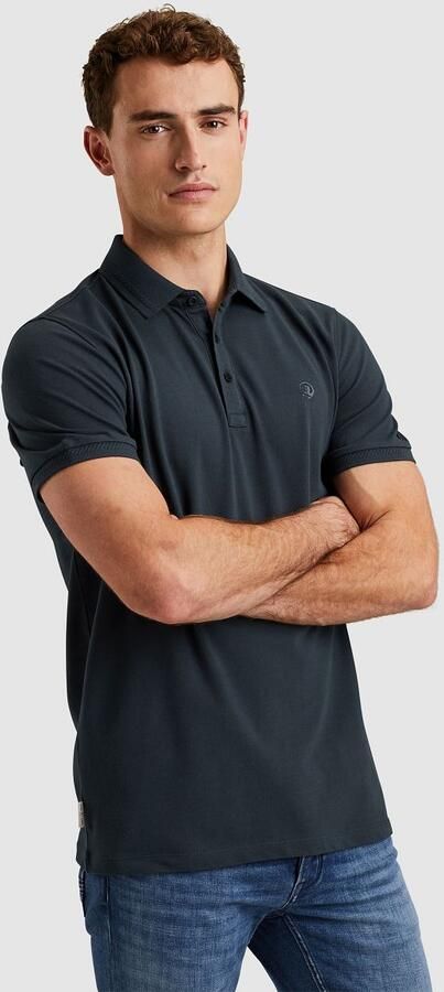 CAST IRON Heren Polo's & T-shirts Short Sleeve Polo Fine Pique Essential Blauw - Foto 8
