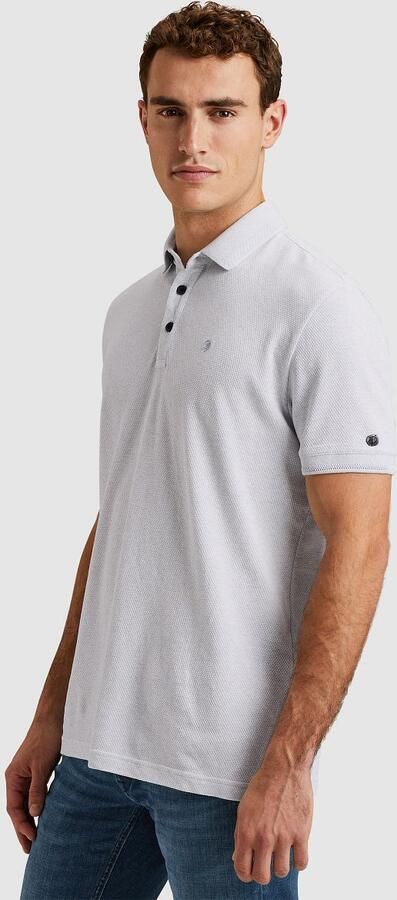 CAST IRON Heren Polo's & T-shirts Short Sleeve Polo Popcorn Jersey Melange Lichtblauw - Foto 8