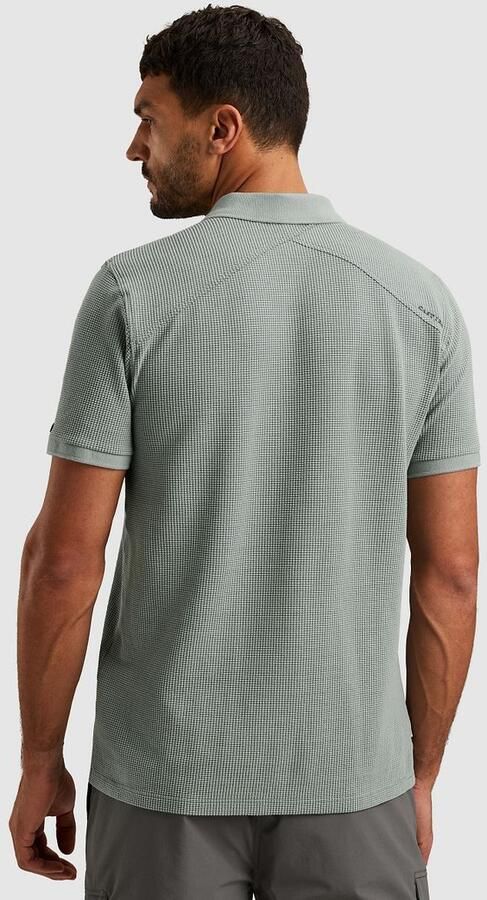 Cast Iron regular polo met ingebreid patroon blauw - Foto 2