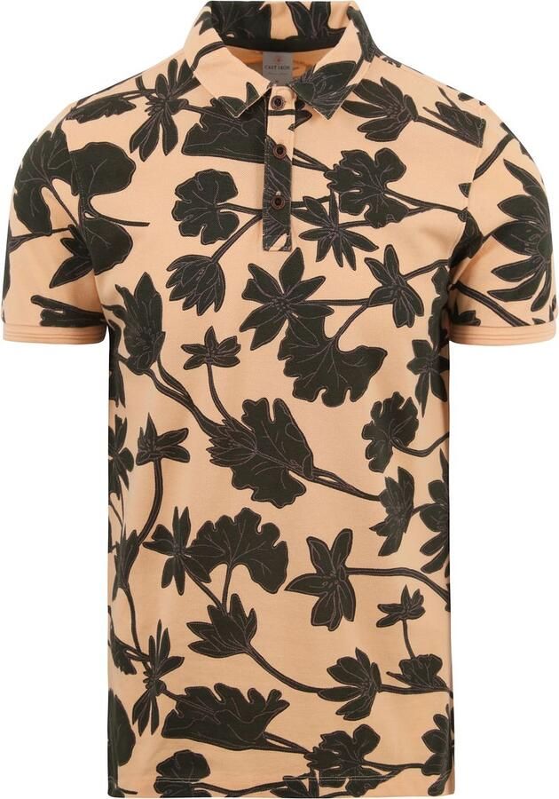 Cast Iron regular fit polo met all over print bleached apricot - Foto 3