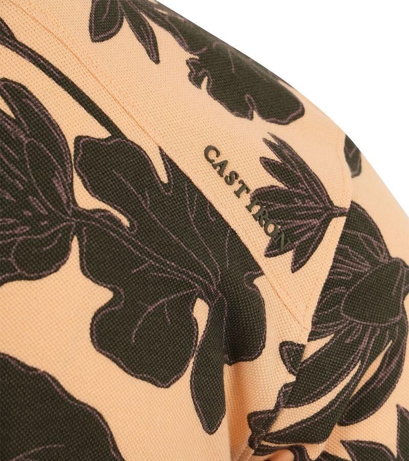 Cast Iron regular fit polo met all over print bleached apricot - Foto 4