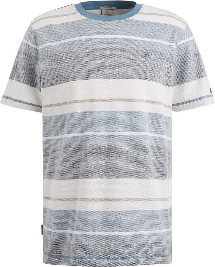 Cast Iron T-shirt Knitted Streep Blauw - Foto 5