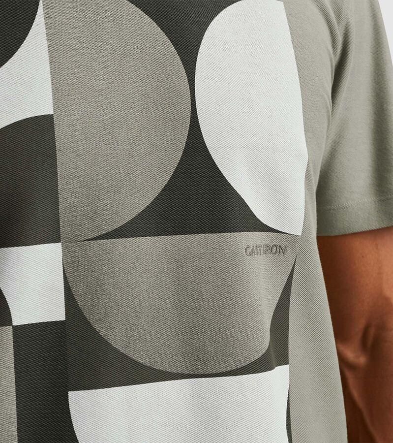 Cast Iron T-shirt met textuur groen