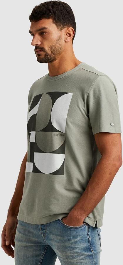 Cast Iron T-shirt met textuur groen - Foto 4