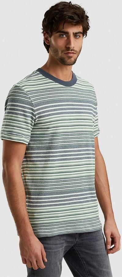 Cast Iron T-shirt Strepen Blauw Groen - Foto 5