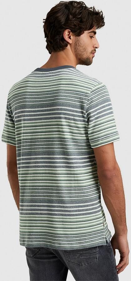 Cast Iron T-shirt Strepen Blauw Groen - Foto 4