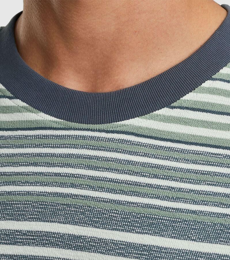 Cast Iron T-shirt Strepen Blauw Groen - Foto 2