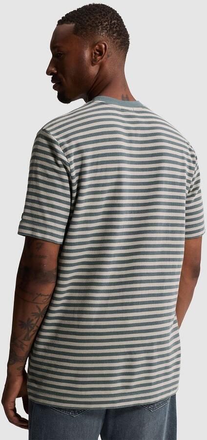 CAST IRON Heren Polo's & T-shirts Short Sleeve R-neck Regular Fit Waffle Stripe Blauw - Foto 8
