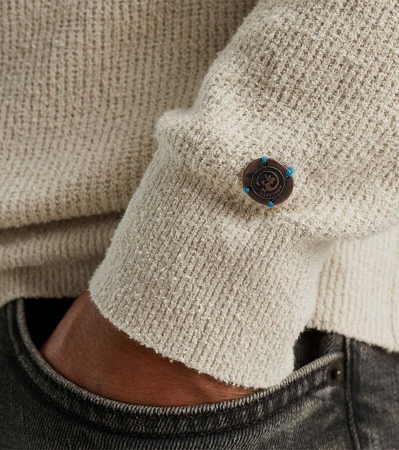 CAST IRON Heren Truien & Vesten Mock Neck Fine Boucle Beige