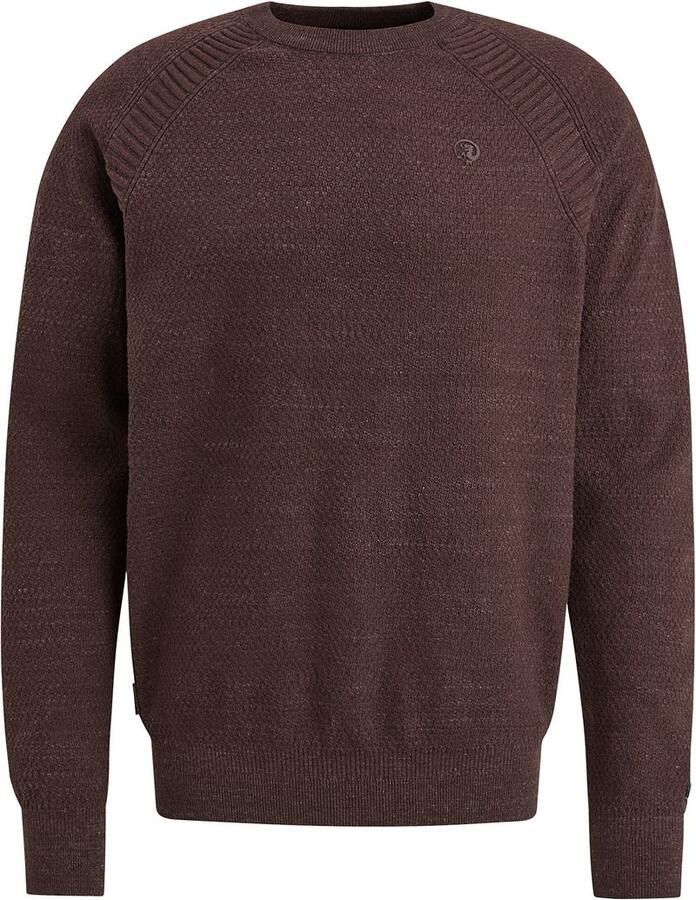 Cast Iron Heather Plated Gebreide Trui Brown Heren