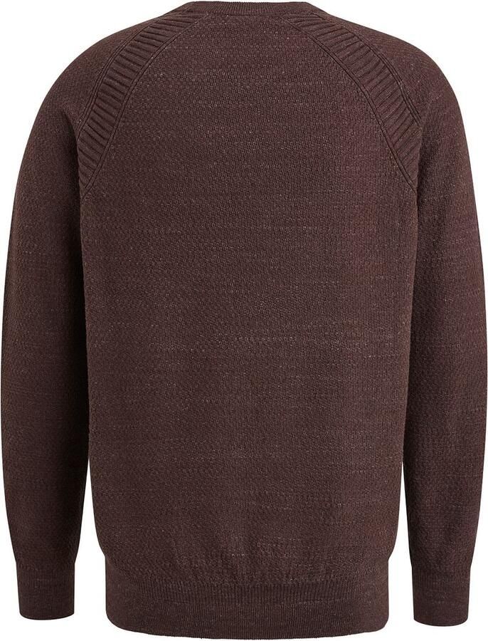 Cast Iron Heather Plated Gebreide Trui Brown Heren - Foto 4