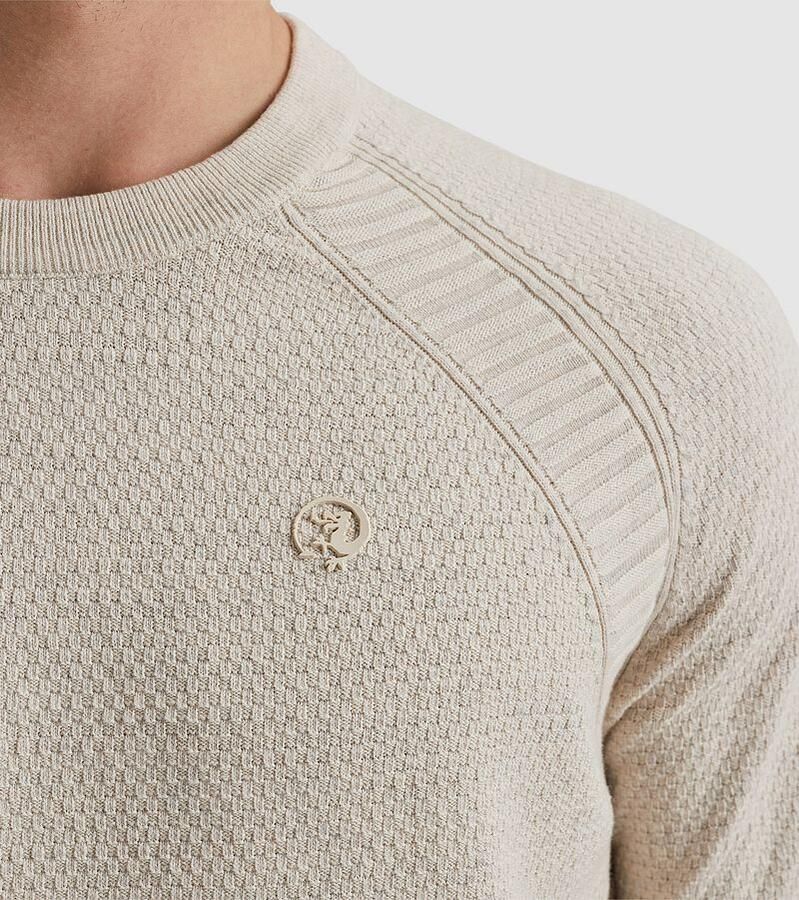 CAST IRON Heren Truien & Vesten Crewneck Cotton Heather Plated Blend Beige