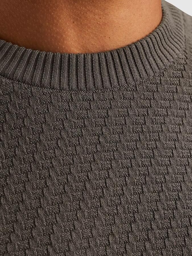 Cast Iron trui met ingebreid patroon grijs - Foto 4