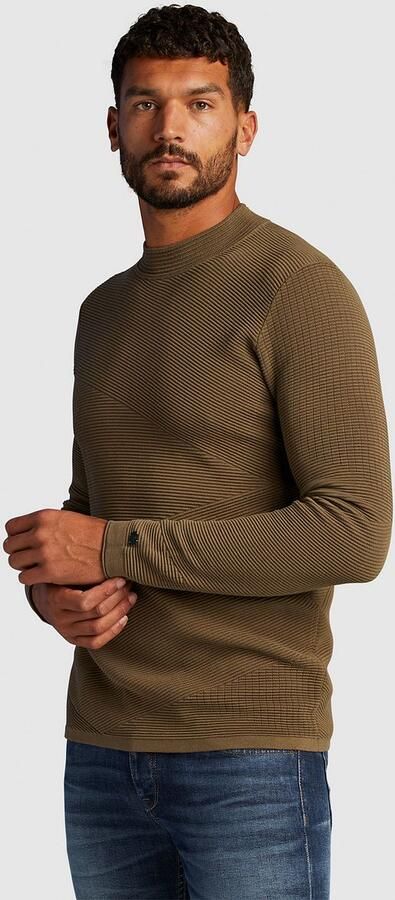 CAST IRON Heren Truien & Vesten Mock Neck Cotton Modal Mockneck Bruin - Foto 2