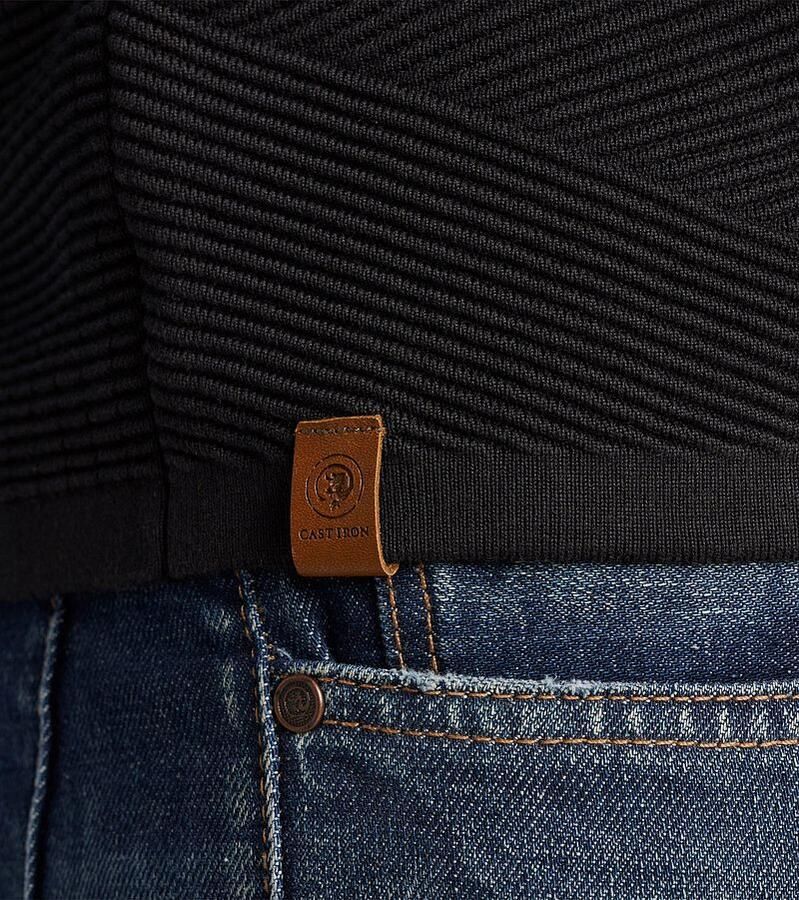 CAST IRON Heren Truien & Vesten Mock Neck Cotton Modal Mockneck Zwart