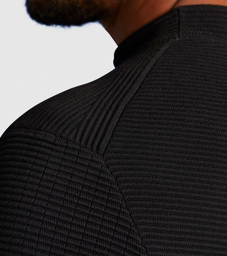 CAST IRON Heren Truien & Vesten Mock Neck Cotton Modal Mockneck Zwart - Foto 2