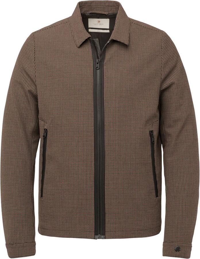 Cast Iron Beige vest met print zwart bordeaux