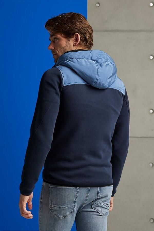 CAST IRON Heren Jassen Hooded Tech Jersey Interlock Blauw - Foto 2