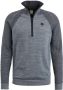 CAST IRON Heren Truien & Vesten Half Zip Collar Cotton Heather Plated Half Zip Donkerblauw - Thumbnail 2