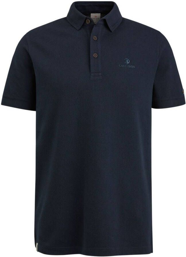 Cast Iron regular fit polo donkerblauw