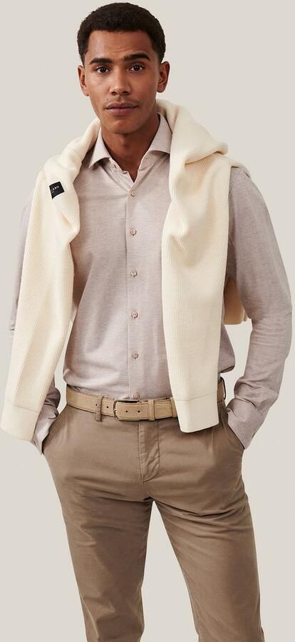 Cavallaro Elegante zandkleurige slim fit overhemd Beige Heren - Foto 4