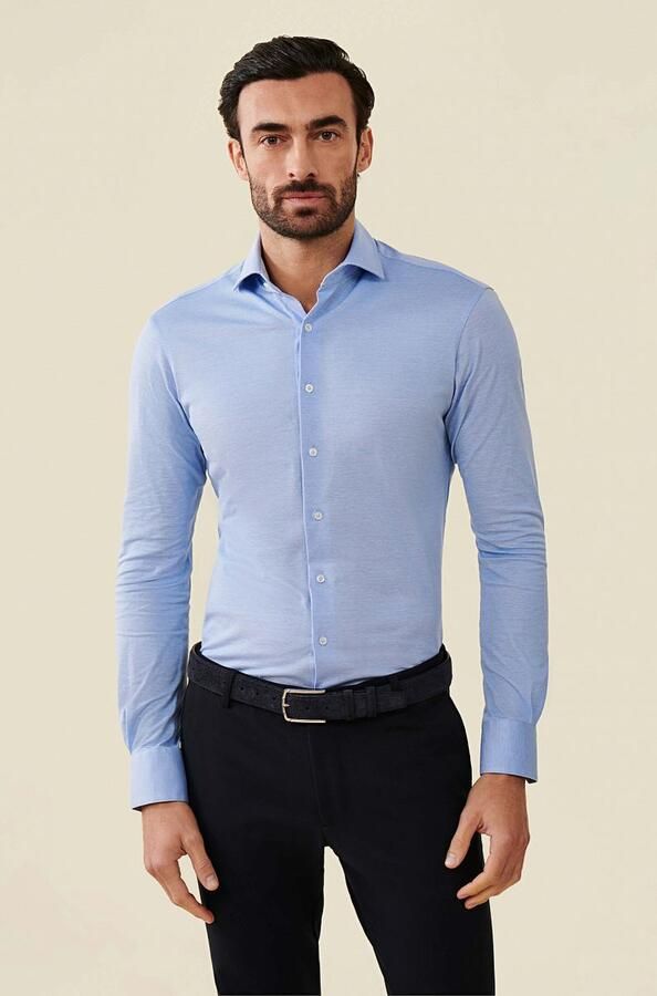 Cavallaro Napoli Cavallaro Piqué Overhemd Lichtblauw - Foto 3