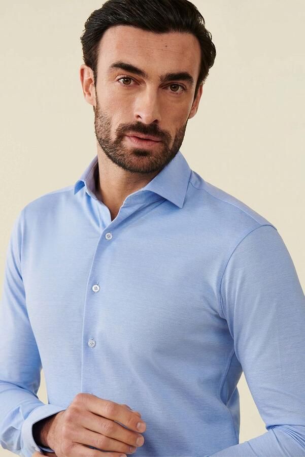 Cavallaro Napoli Cavallaro Piqué Overhemd Lichtblauw - Foto 2