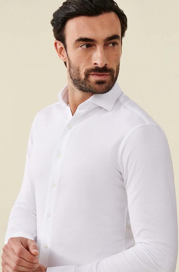 Cavallaro Napoli Cavallaro Piqué Overhemd Wit - Foto 4