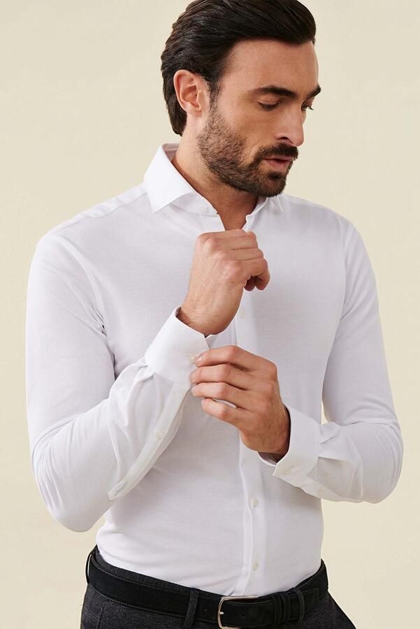 Cavallaro Napoli Cavallaro Piqué Overhemd Wit - Foto 2