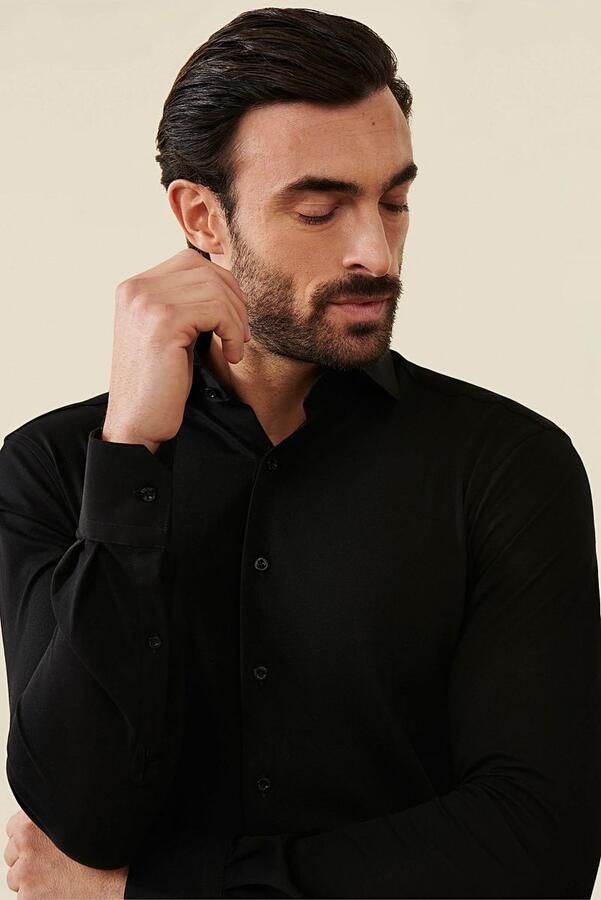 Cavallaro Napoli Cavallaro Piqué Overhemd Zwart - Foto 2