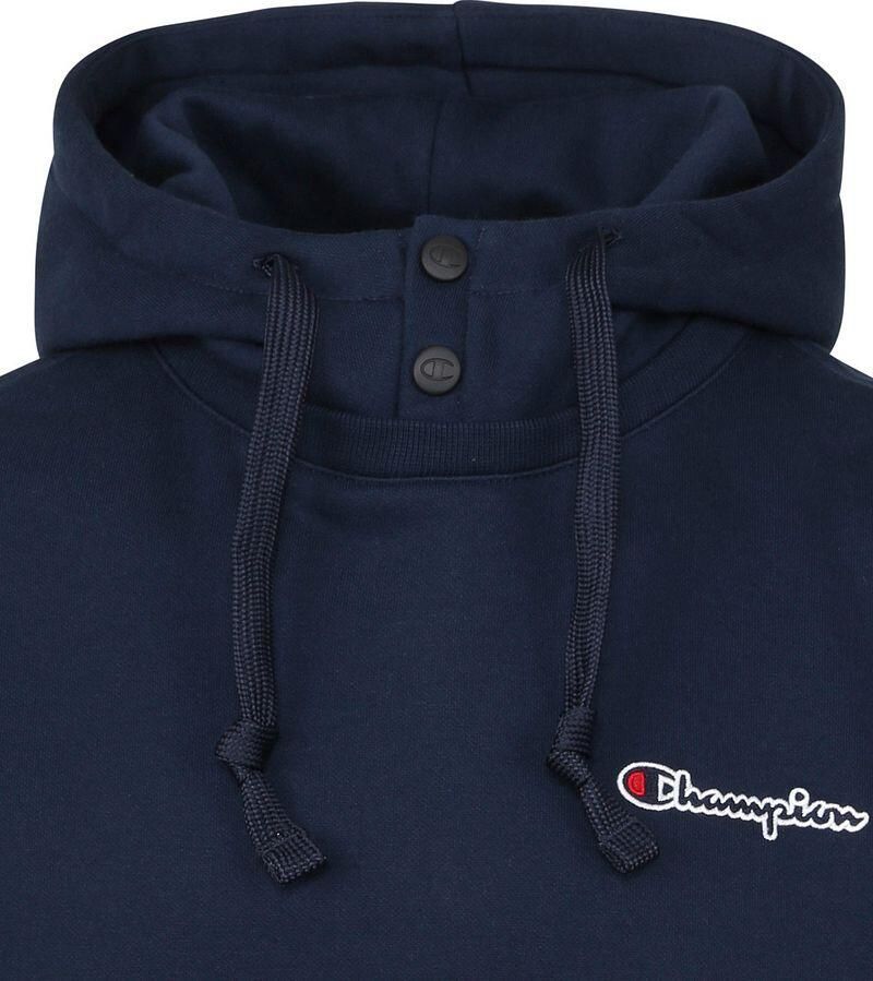 Champion Logo Hoodie druknopen Donkerblauw - Foto 2