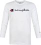 Champion Longsleeve T-Shirt Script Logo Wit - Thumbnail 1