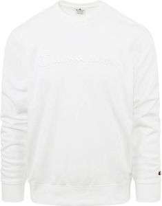 Champion Sweater Logo Wit Heren