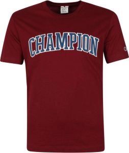 Champion T-shirt logo bordeaux Rood Heren