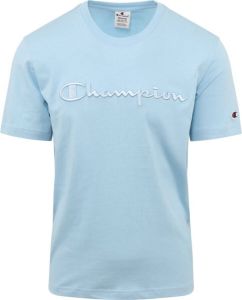 Champion T-Shirt Logo Lichtblauw Blauw Heren
