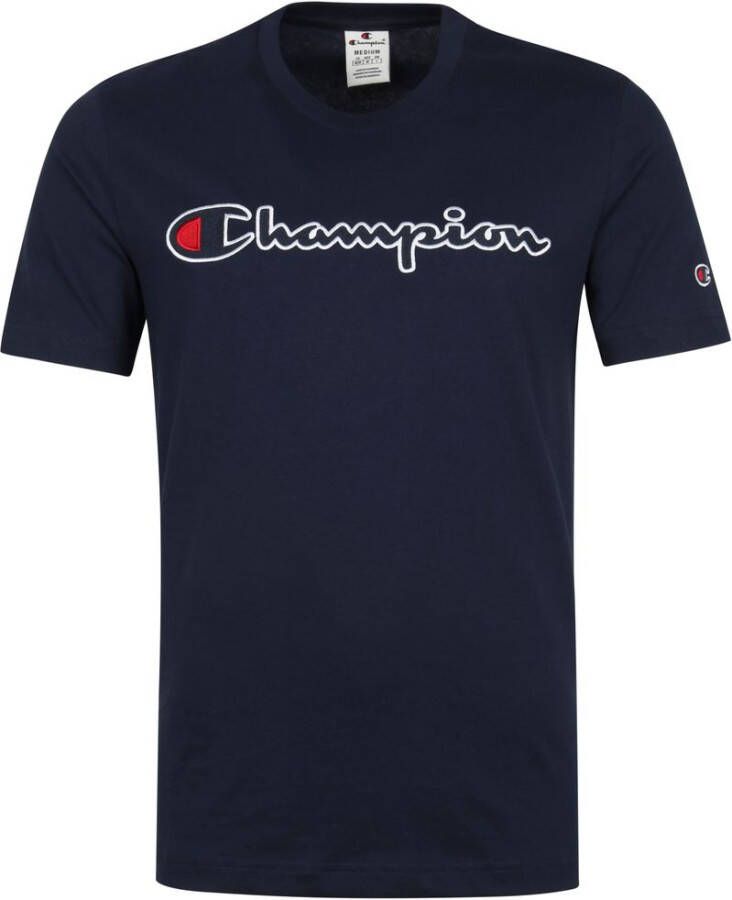 Champion T-Shirt Script Logo Donkerblauw