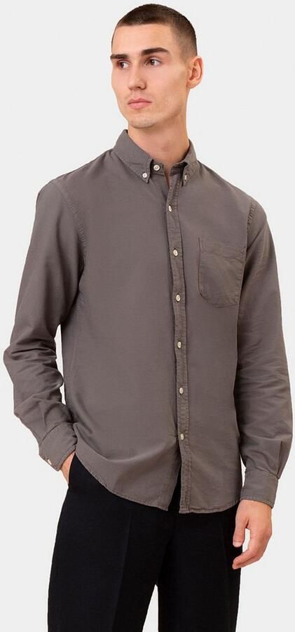 Colorful Standard Overhemd Lange Mouw Overhemd Storm Grey - Foto 4