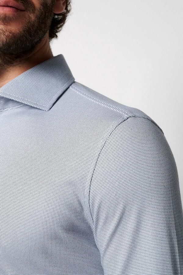 Desoto Essential Overhemd Hai Piqué Dots Blauw - Foto 3