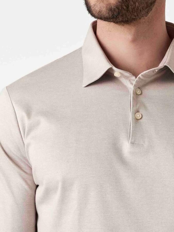 Desoto Longsleeve Poloshirt Essential Beige - Foto 2