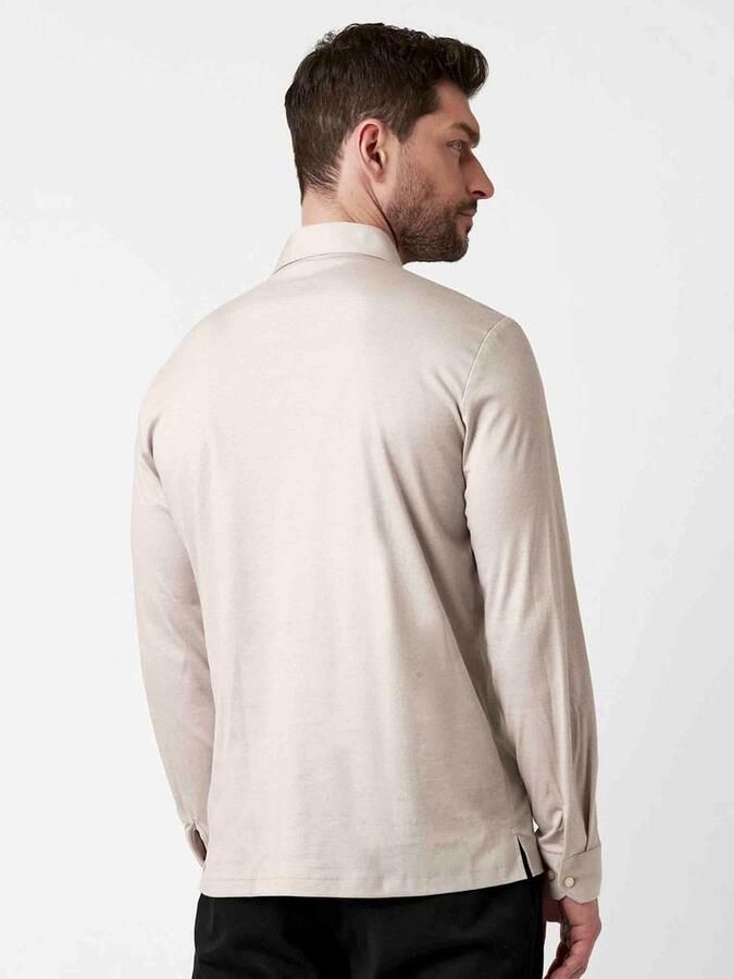Desoto Longsleeve Poloshirt Essential Beige - Foto 3