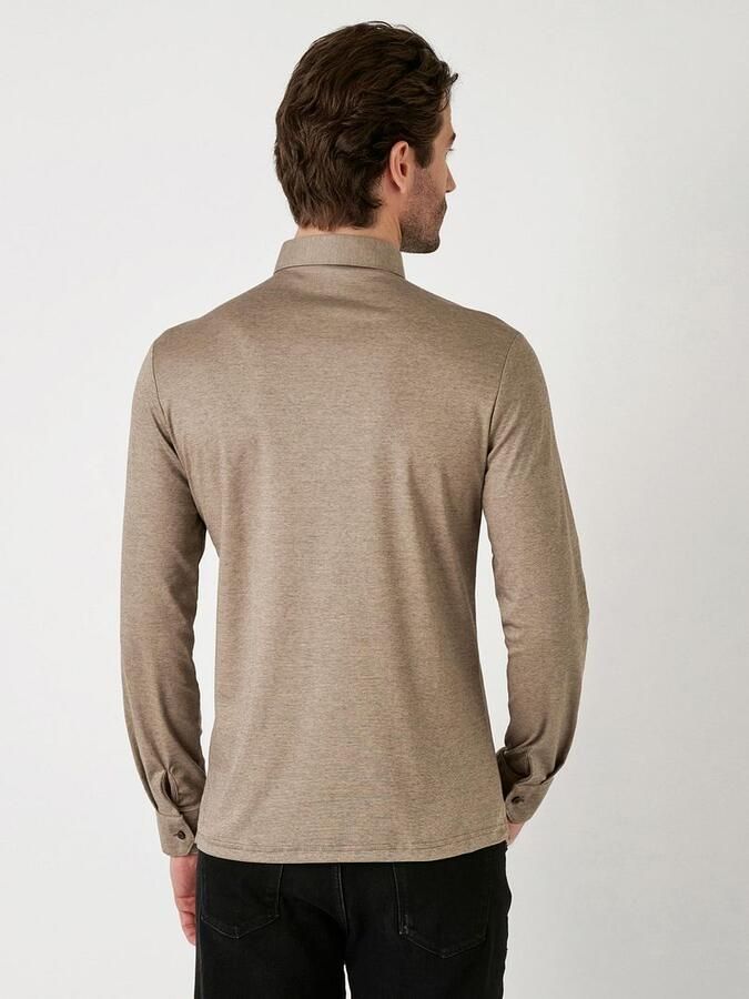Desoto Longsleeve Poloshirt Essential Bruin - Foto 4