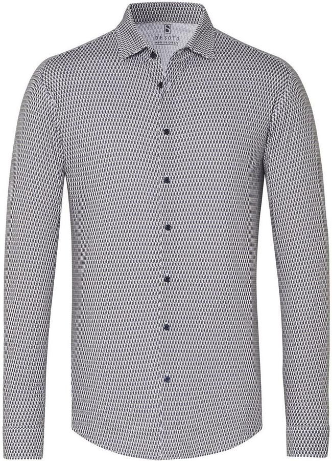 Desoto Overhemd Lange Mouw Overhemd Kubus Navy - Foto 4