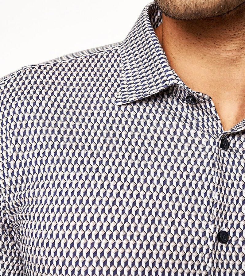 Desoto Overhemd Lange Mouw Overhemd Kubus Navy