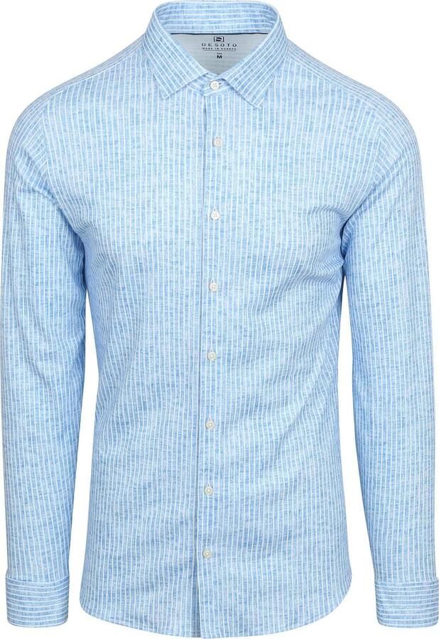 Desoto Overhemd Monochrome Streep Blauw