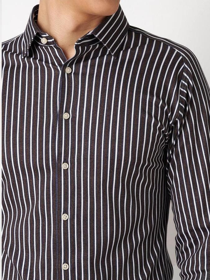 Desoto Overhemd Multi Stripe Bruin - Foto 3